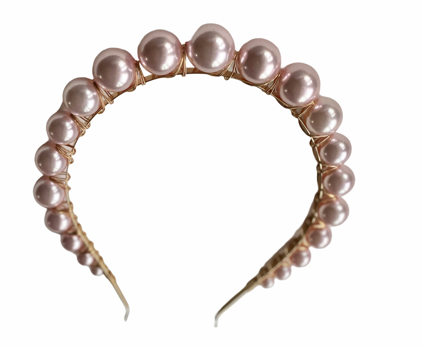 Gold-Tone Graduated Faux Pearl Headband