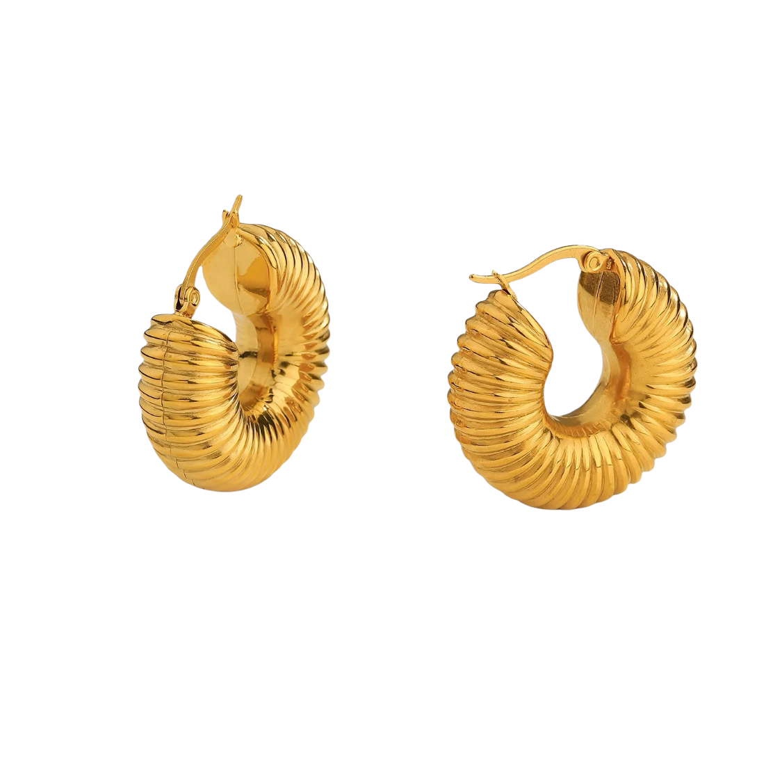 Gold-tone Chunky Shell Hoops