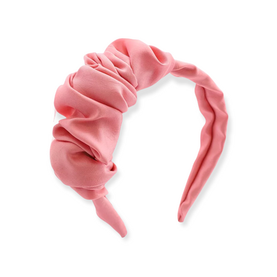 Party Pink: Ruched Side-Ruffle Headband