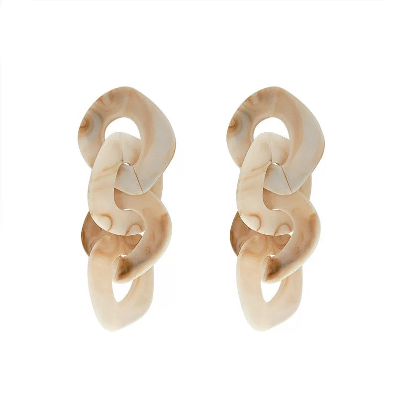 Marble Resin Link Earrings