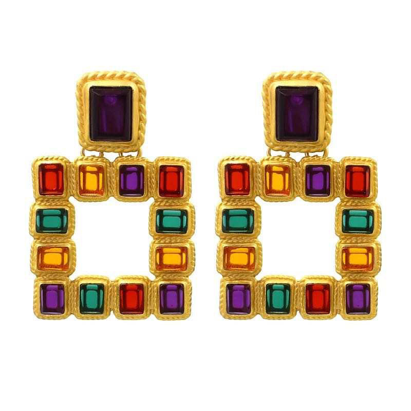 Tetris Ruby Earrings